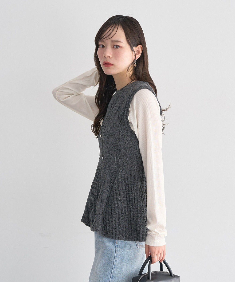 earth music&ecology フレアニットベスト 