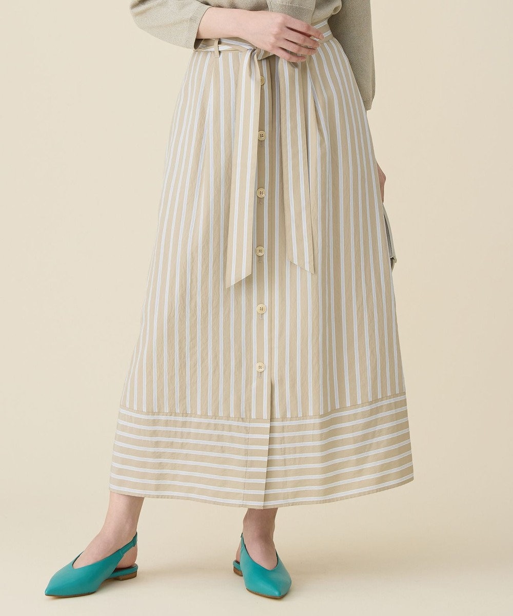 自由区 L ビスコースナイロンドビーストライプ スカート 