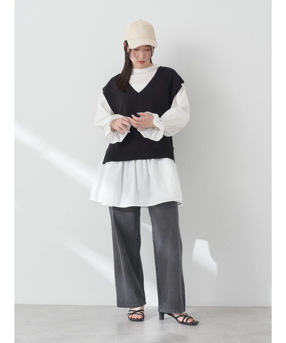 earth music&ecology ＳＥＴ２点Ｖネックベスト＋スタンドカラーチュニック 