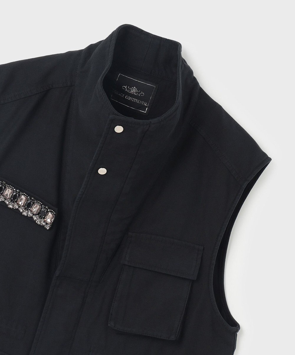 GRACE CONTINENTAL ビジューアーミーベスト 