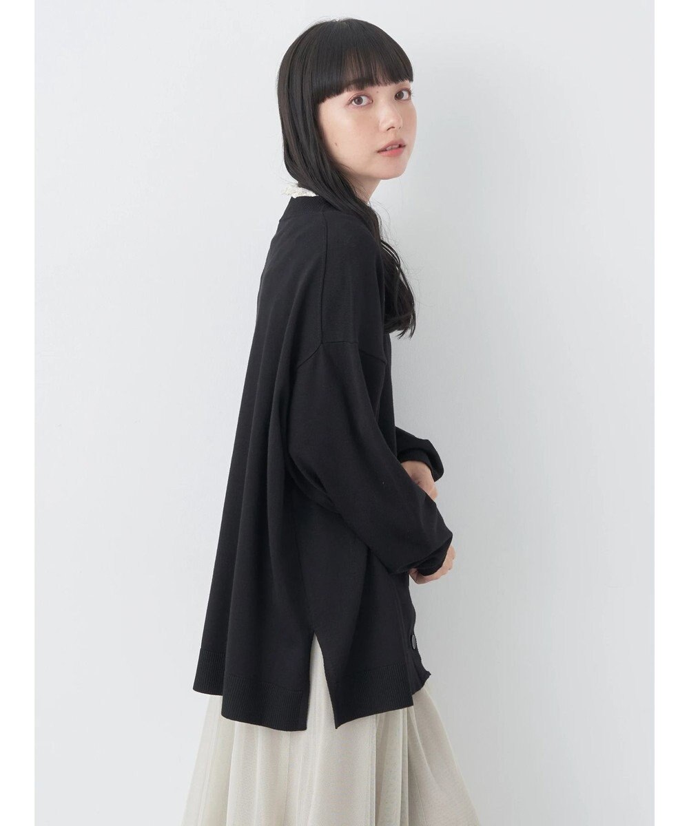 earth music&ecology サイドスリットルーズＶネックカーディガン 