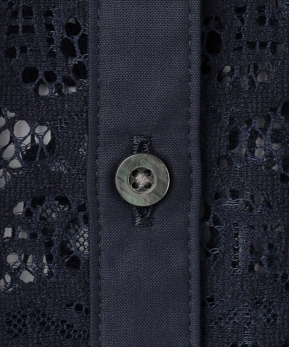 J.PRESS LADIES 【洗える】モザイクレース ハーフスリーブ ブラウス 