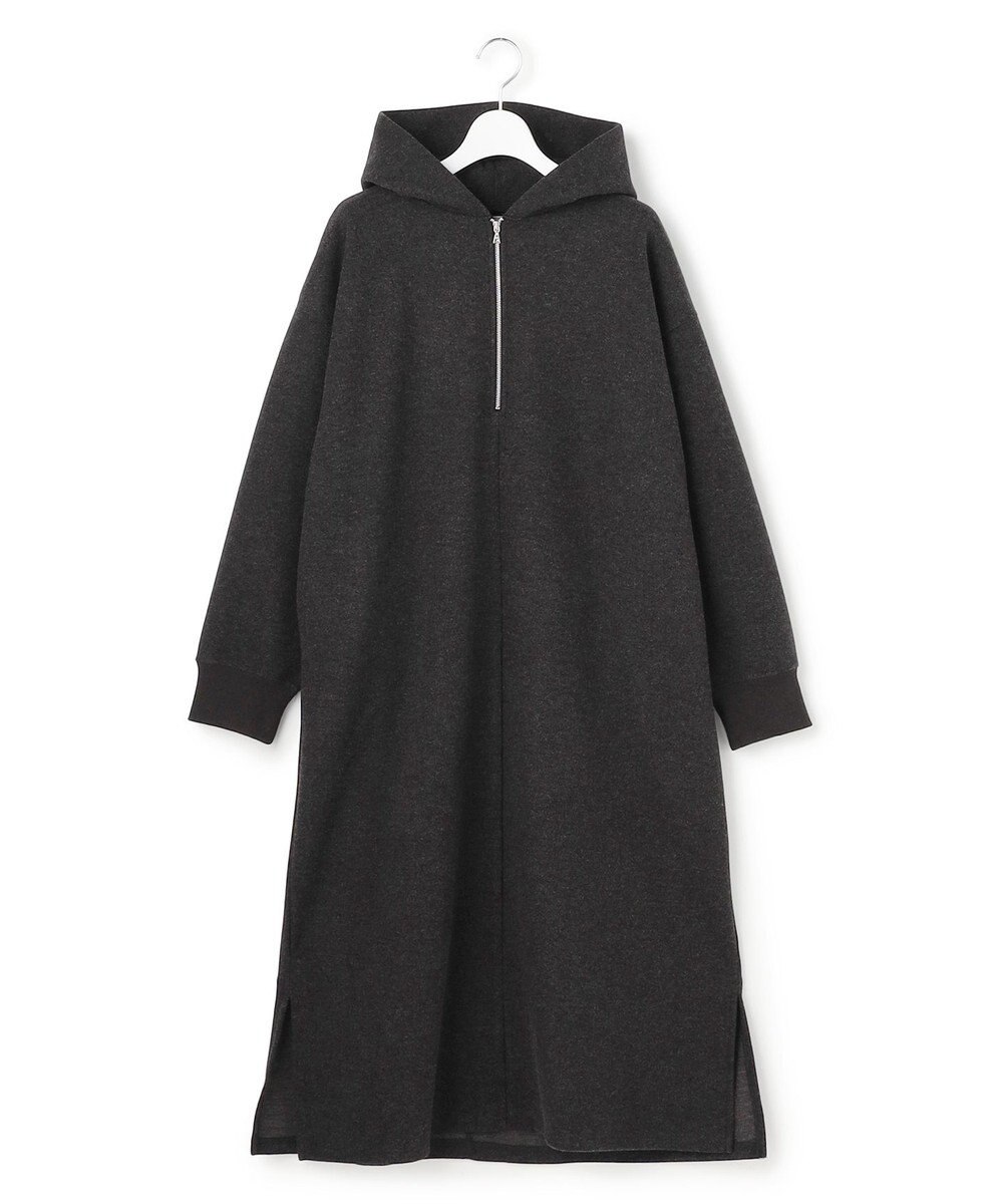 J.PRESS YORK STREET 【WOMEN】ウールライクジャージー フーデットロング ワンピース 