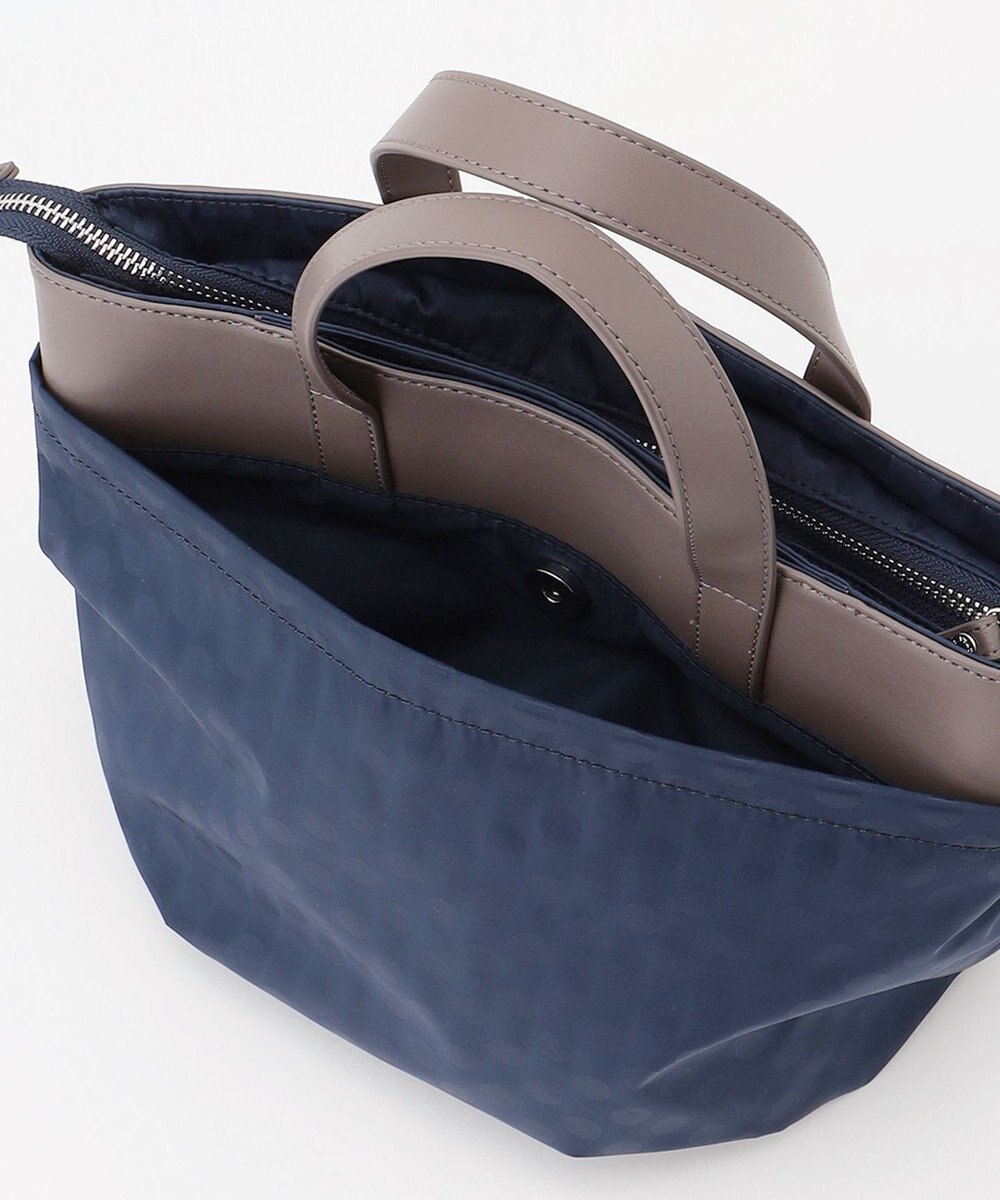 Y'SACCS はっ水ドットジャカード リサイクルレザーコンビ 2wayトートバッグ 