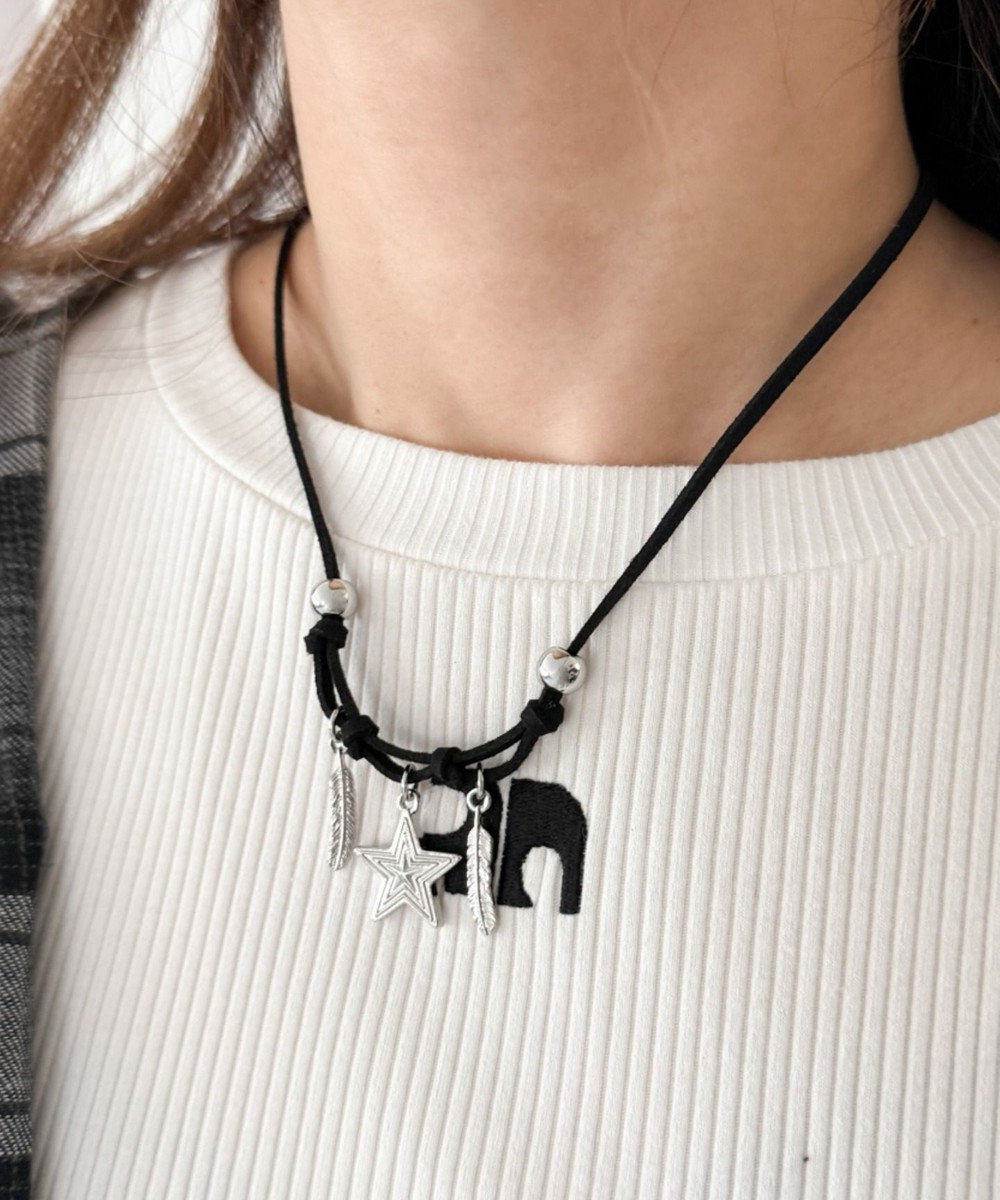 WEGO Lモチーフパーツコードネックレス 