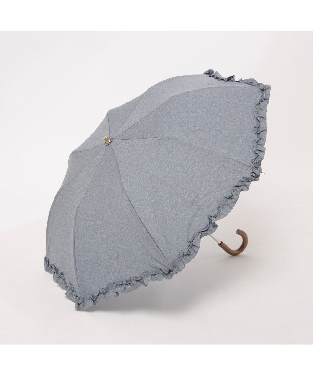 UNBILLION カシュネ cachenez / シャンブレーフリルトップレス2段折りたたみ傘 