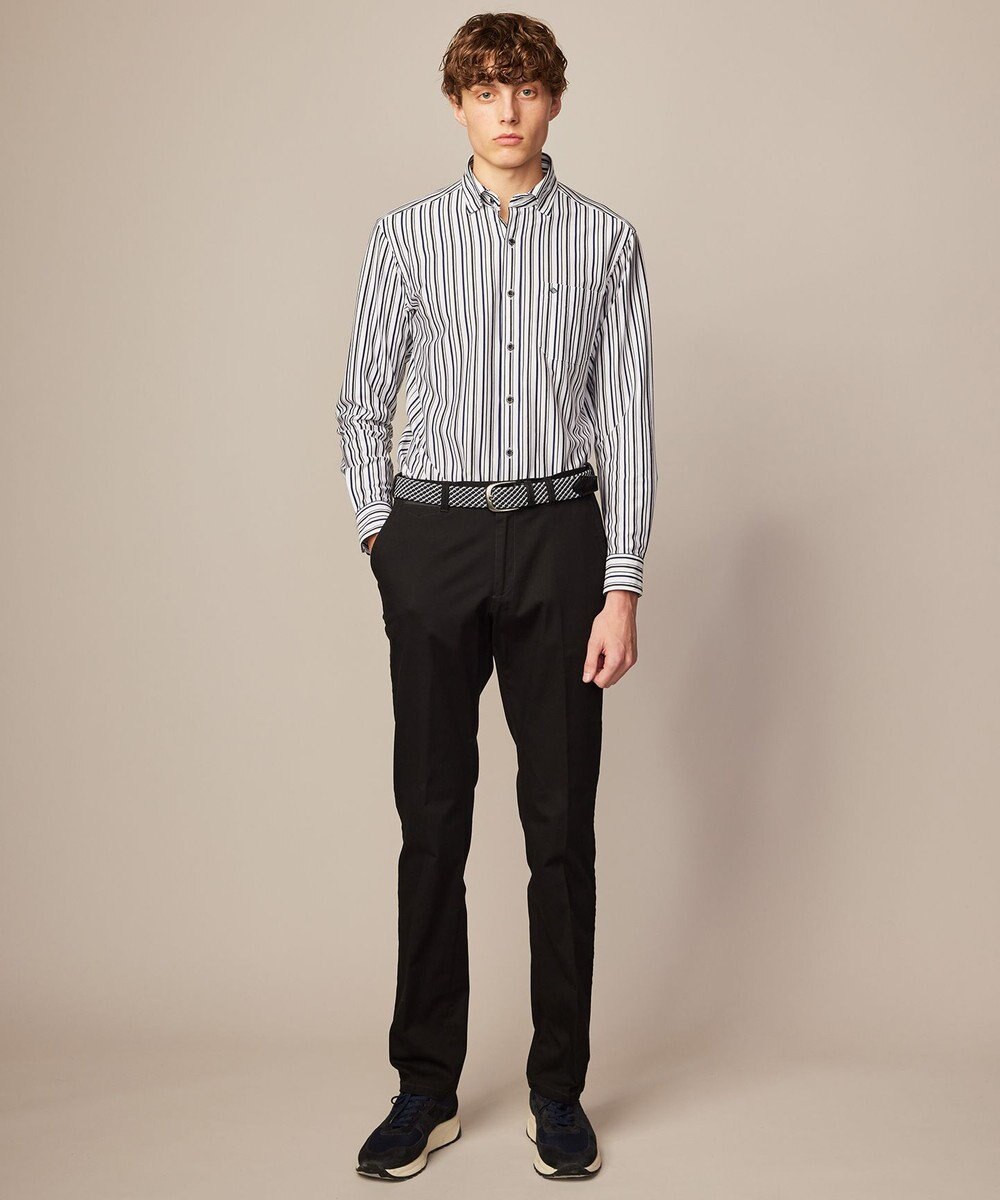 JOSEPH ABBOUD 【ストレッチで快適な着心地・イージーケア】ランダムストライプ ジャージー シャツ 