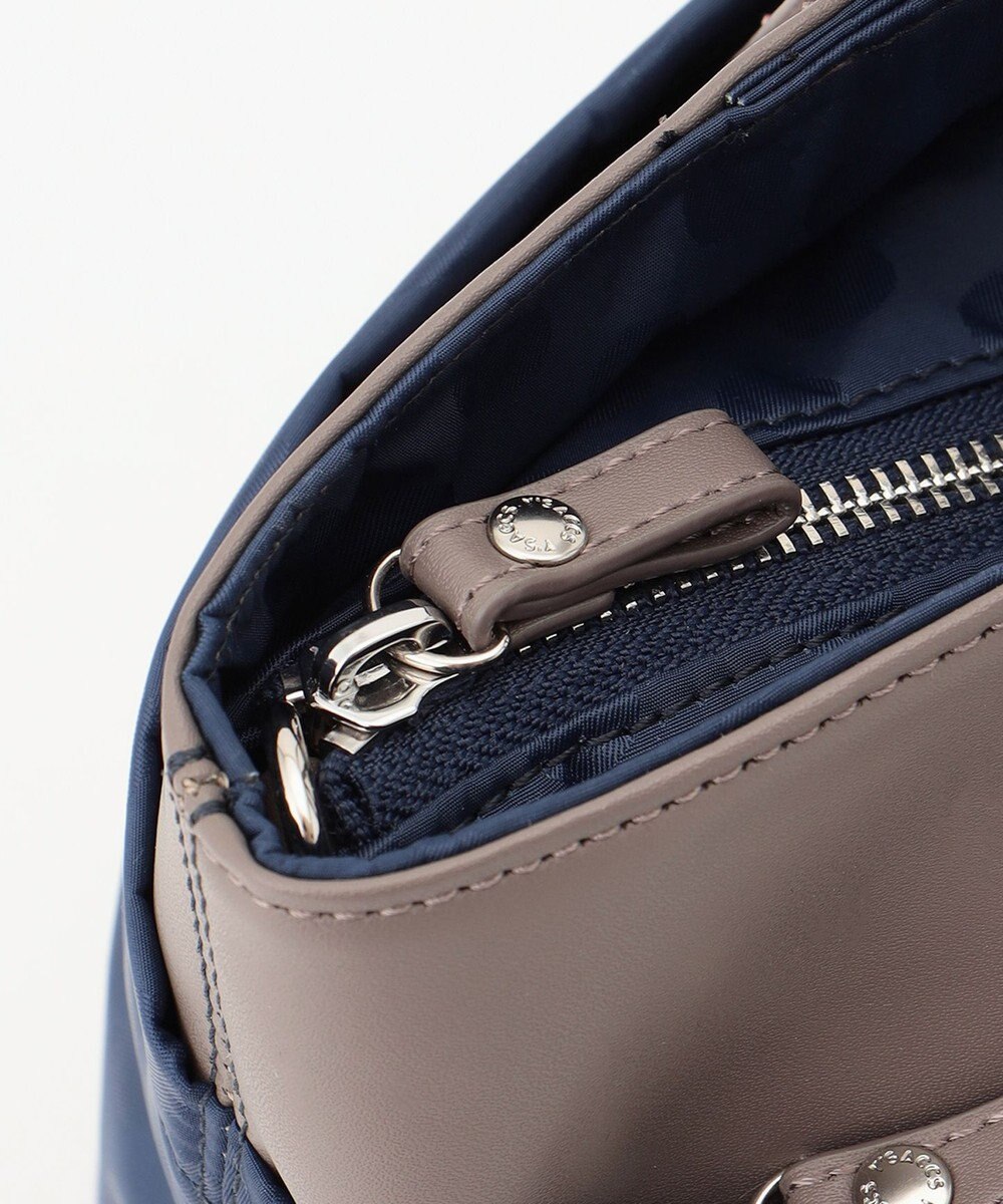 Y'SACCS はっ水ドットジャカード リサイクルレザーコンビ 2wayトートバッグ 