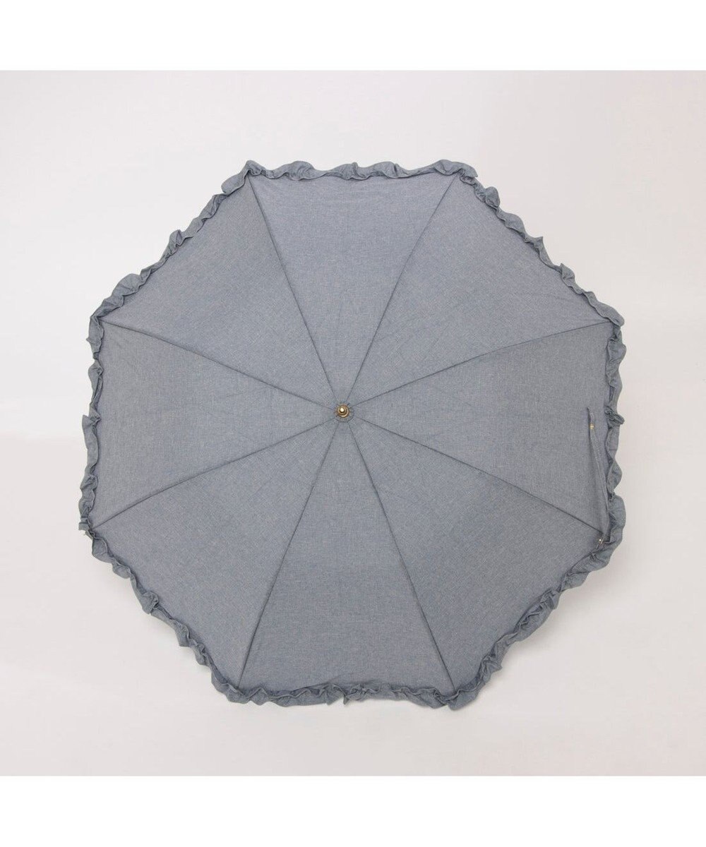 UNBILLION カシュネ cachenez / シャンブレーフリルトップレス2段折りたたみ傘 