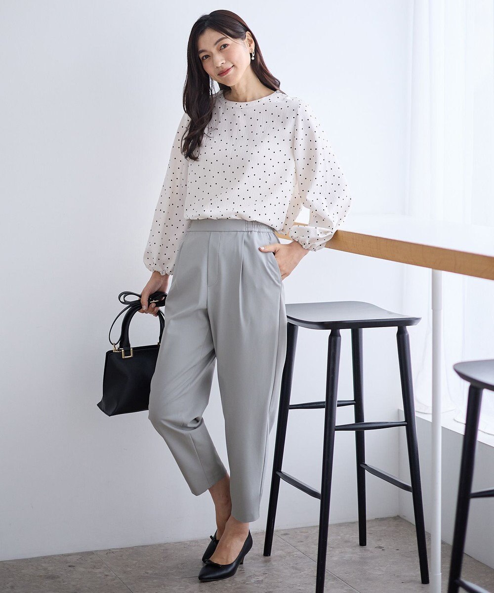 ANY イージーケアライトストレッチテーパードパンツ 