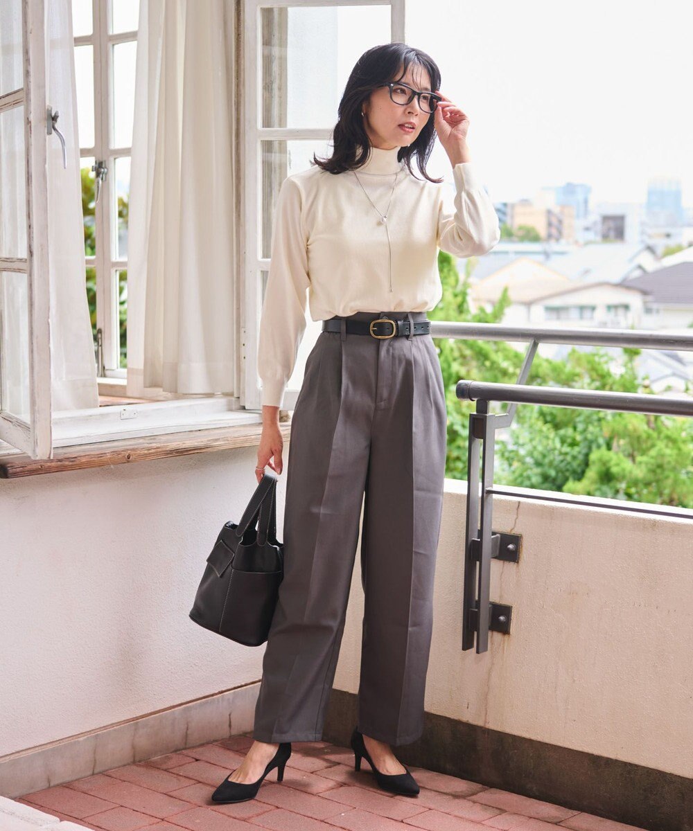 WEGO 【WEB限定/25年秋冬新作/洗濯OK/毛玉レス】タートルネックニット 