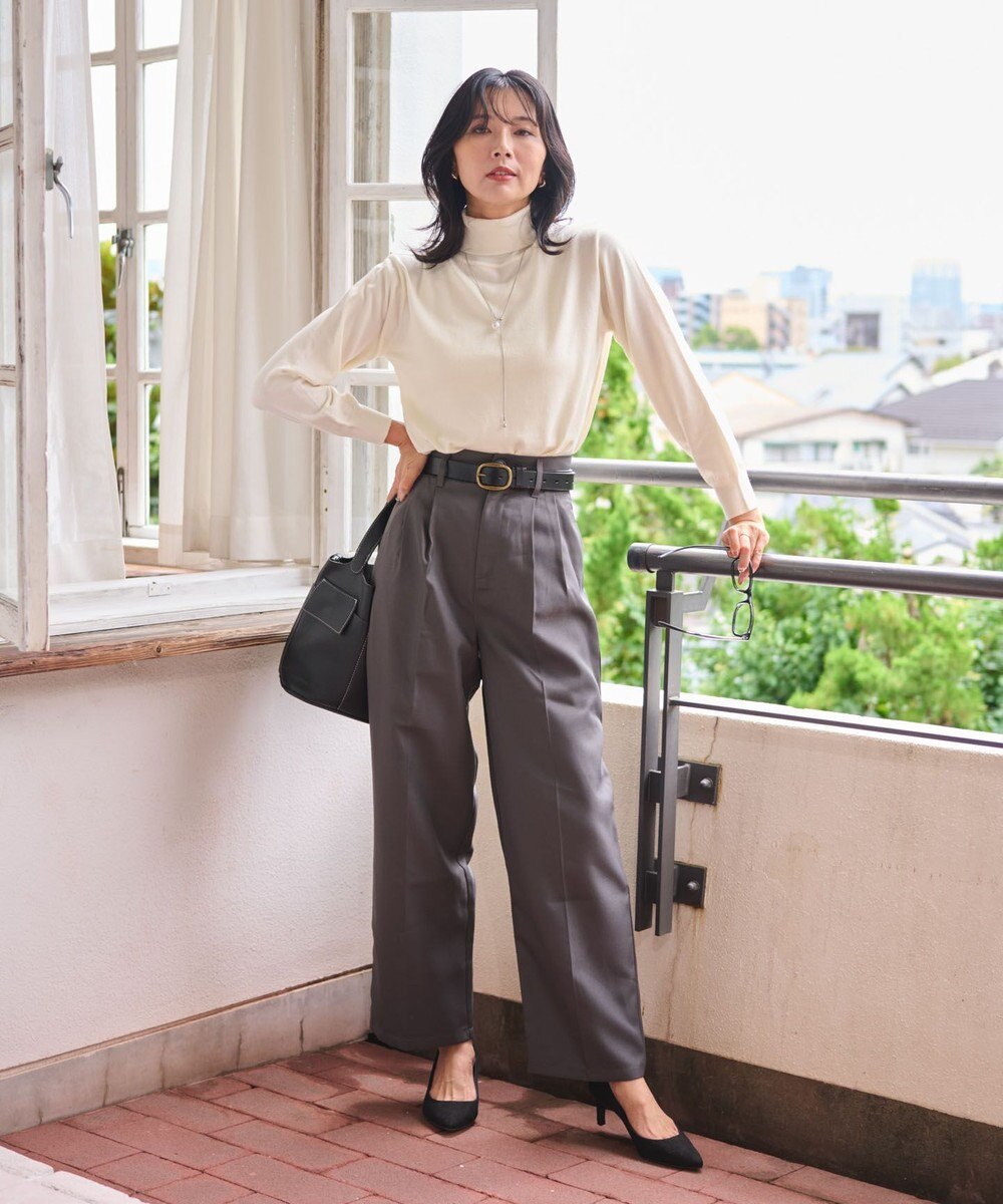 WEGO 【WEB限定/25年秋冬新作/洗濯OK/毛玉レス】タートルネックニット 