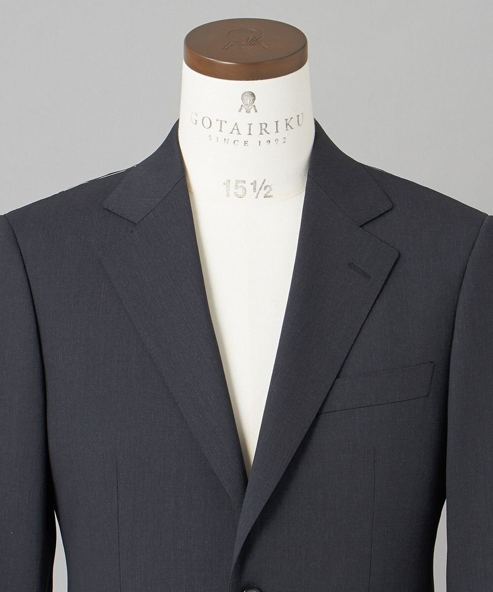 GOTAIRIKU オールシーズン対応【御幸毛織】WOOL×SOLOTEX ストレッチスーツ（グレー無地） 
