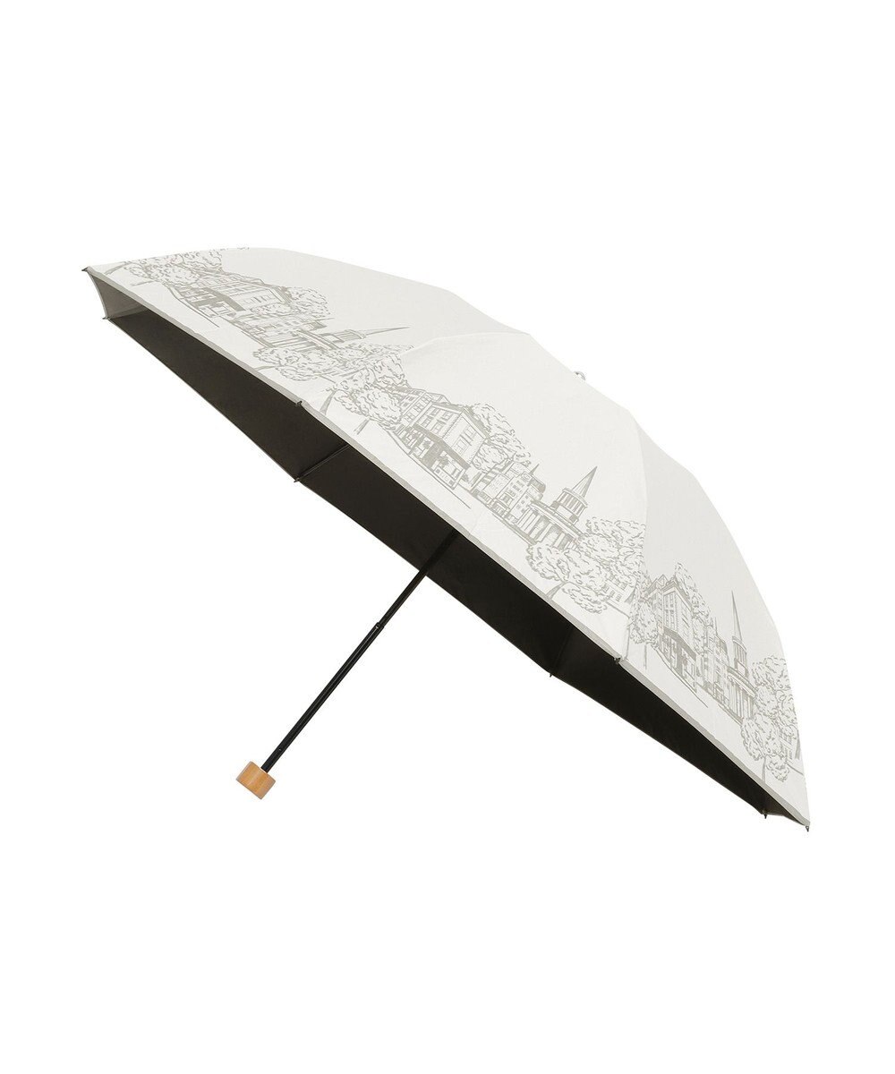 MOONBAT 【遮光100%/収納バッグ付き】SOLFEGE MODE  晴雨兼用 折りたたみ日傘 街並プリント 