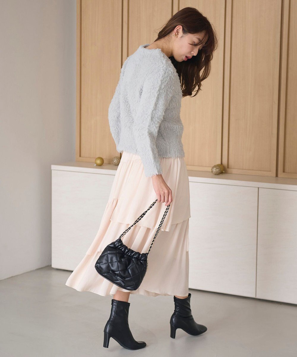 Feroux 【洗える】シャギーVネック ニット 