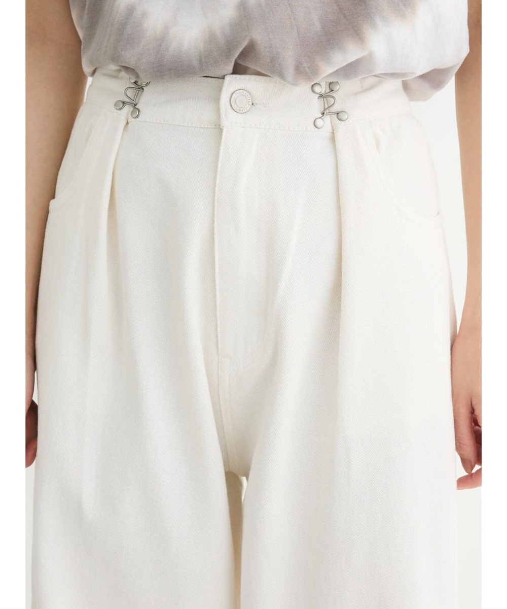 Green Parks ・ＥＬＥＮＣＡＲＥ　ＤＵＥ　ホワイトデニムタックパンツ 