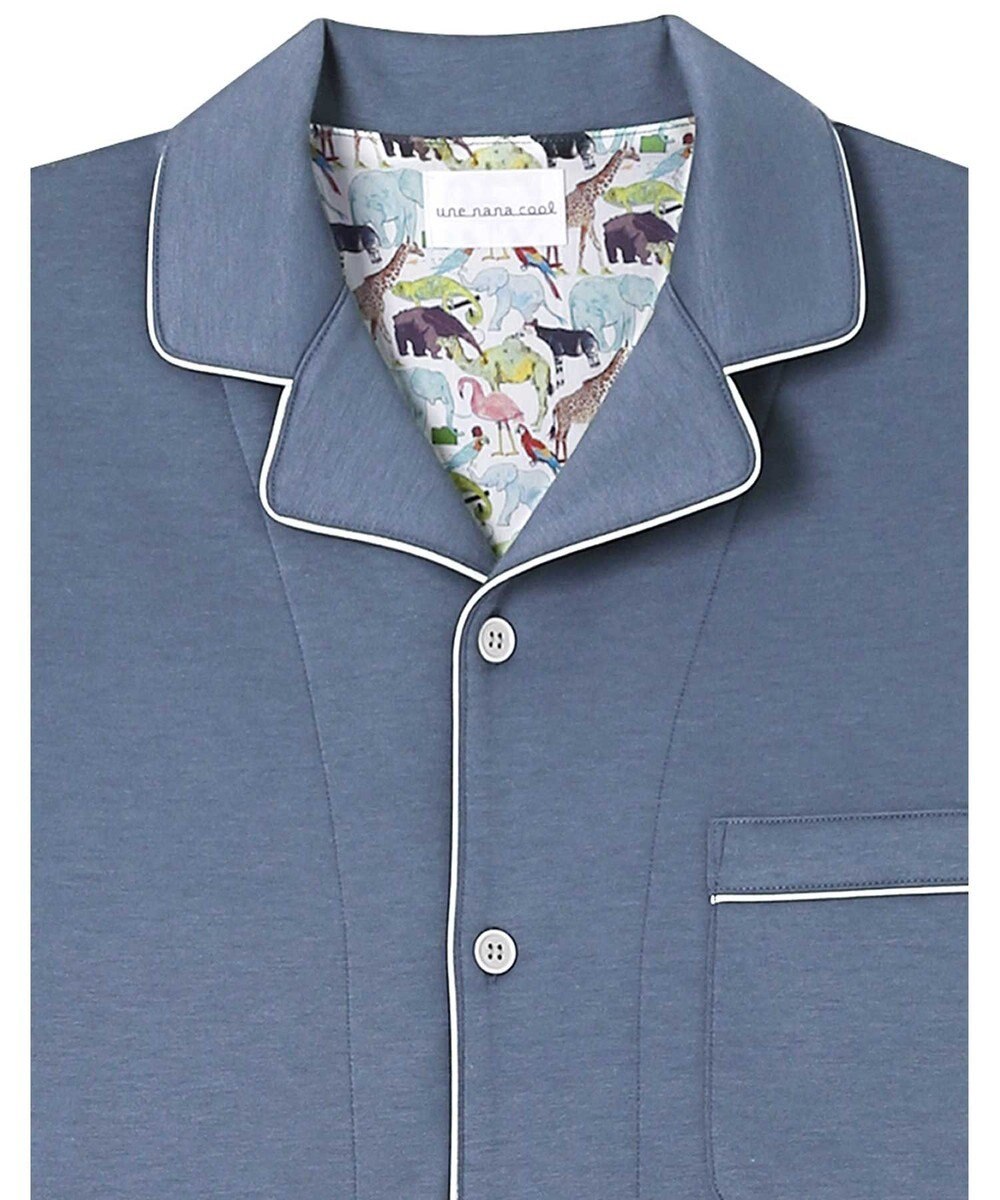 une nana cool 【綿混】ハイゲージダブルエアー メンズ長袖開襟 MADE WITH LIBERTY FABRIC 