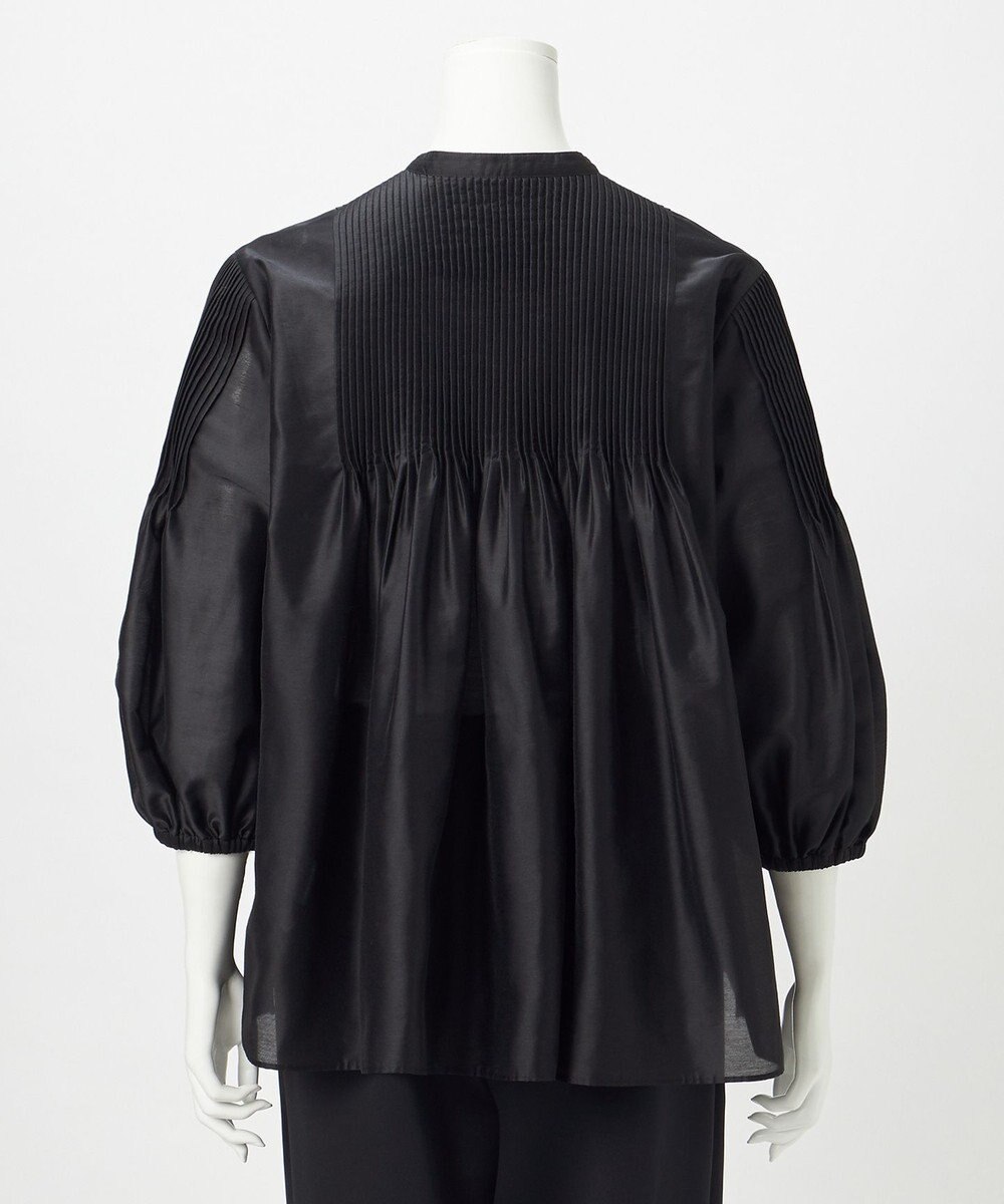 23区 L 【R(アール)】スモッキングタックオーガンザ ピンタック ブラウス 