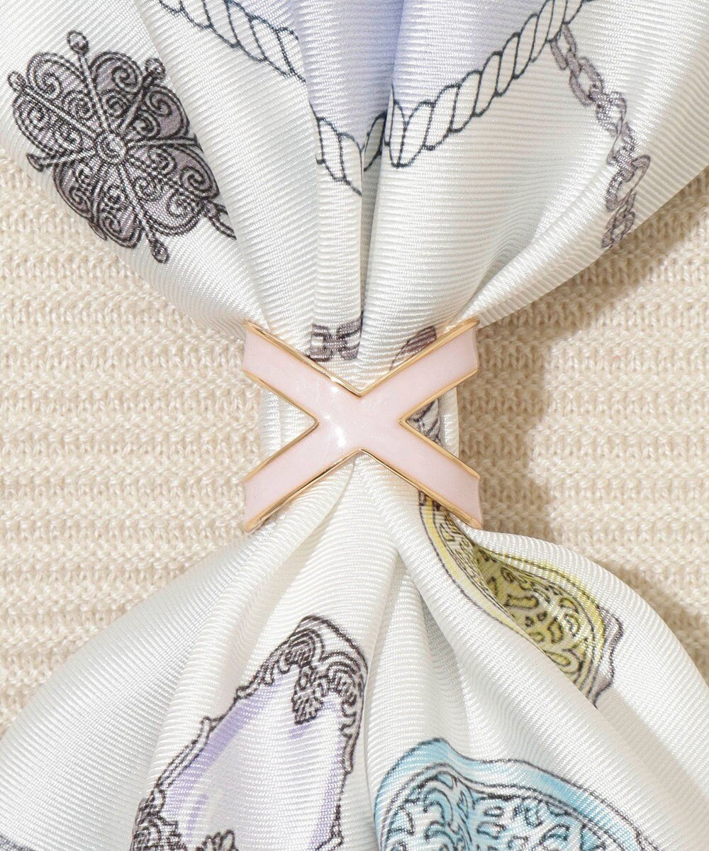 MOONBAT Luna Luce(ルナルーチェ)スカーフリング パール調 Cross Ring お手持ちのスカーフを通すだけ ギフト 