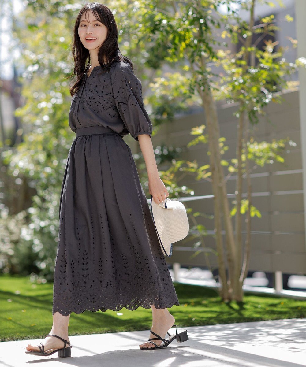 ANY SIS S 【洗える】カットワークエンブロイダリー スカート 