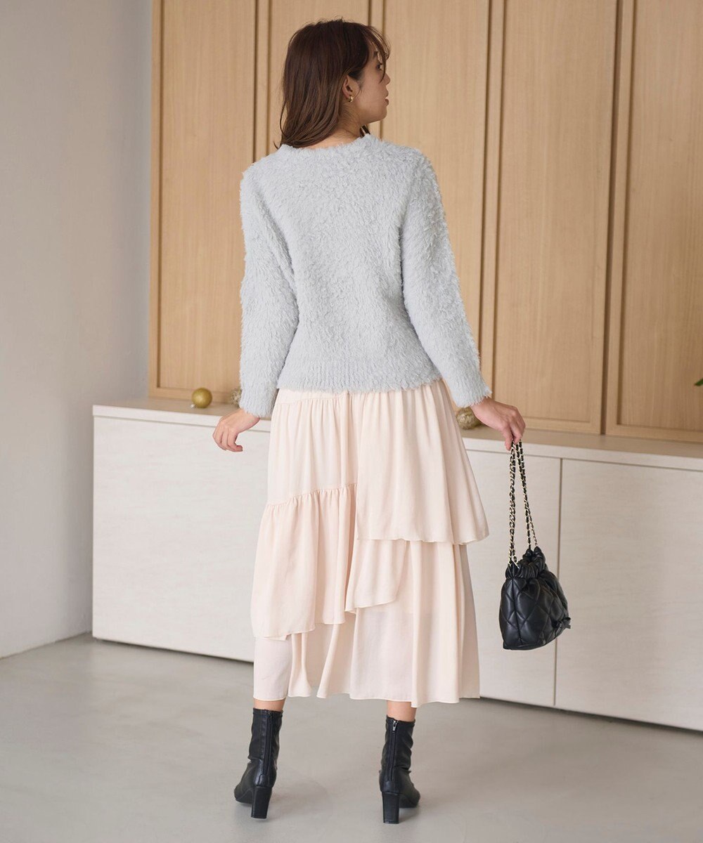 Feroux 【洗える】シャギーVネック ニット 