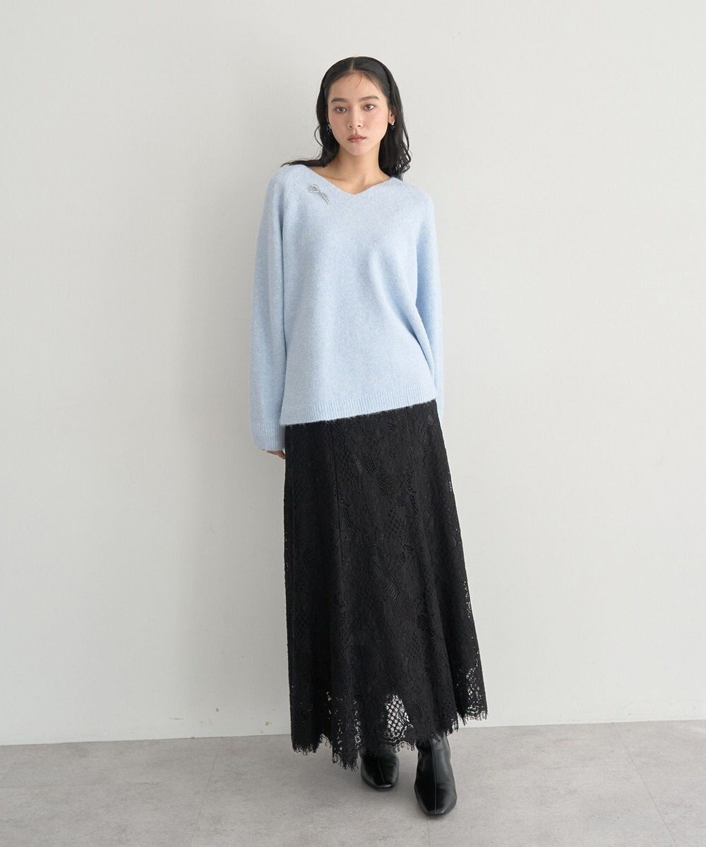 YECCA VECCA Vネックルーズニット 