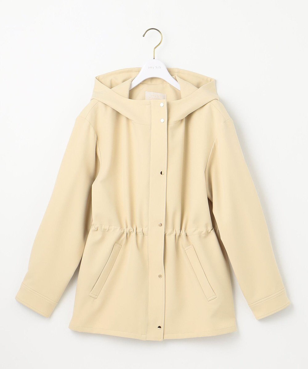 ANY SIS 【撥水・UVカット・洗える】フーデットハーフ コート 