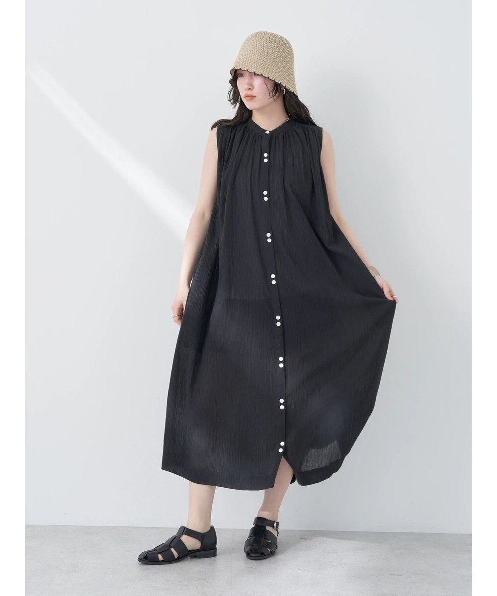 earth music&ecology ノースリーブギャザーワンピース 