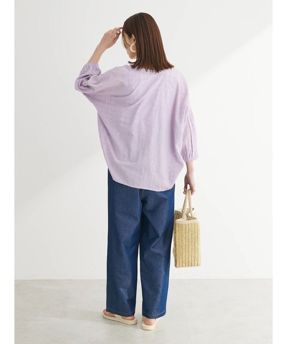 Green Parks インド綿 SET２点 刺繍７分丈ブラウス＋タンクトップ 