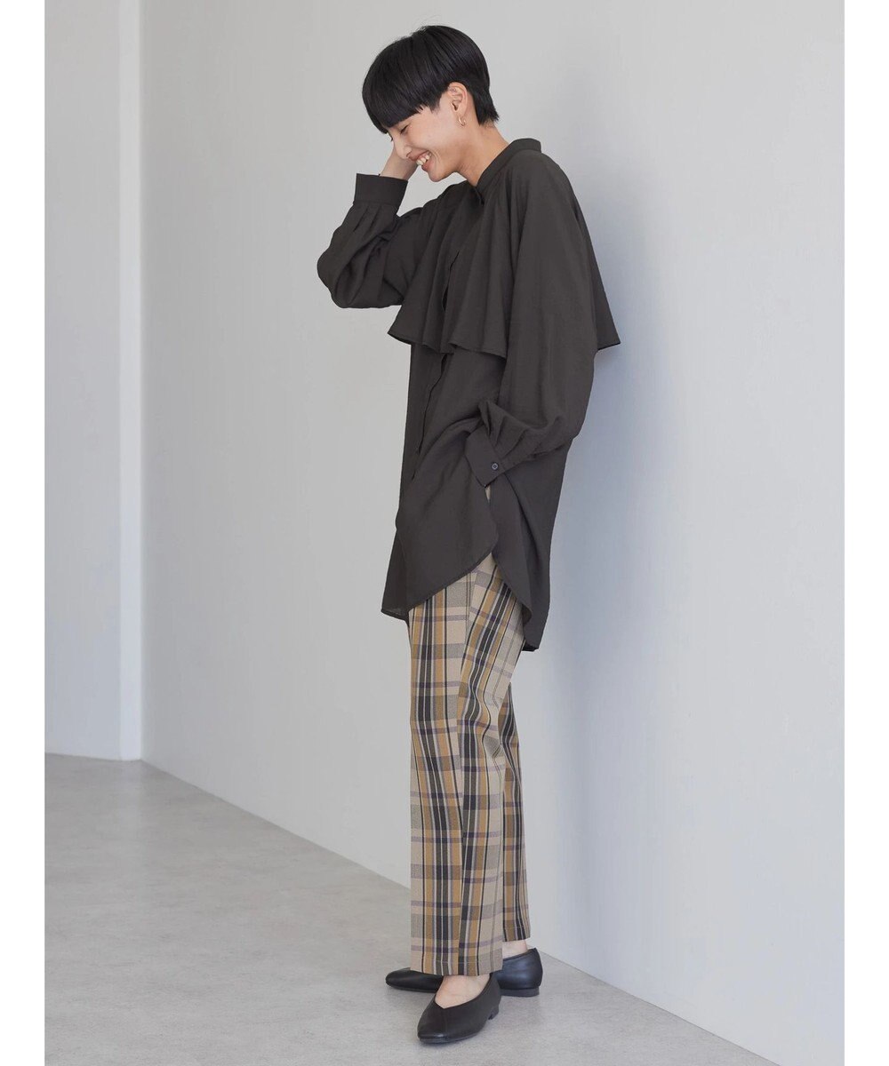 AMERICAN HOLIC バンドカラーフリルシャツチュニック 