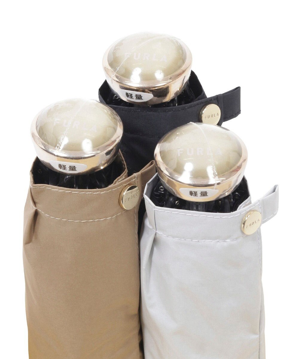 MOONBAT FURLA(フルラ) 晴雨兼用日傘 折りたたみ傘 フワクール生地使用 軽量 無地×アーチロゴ 