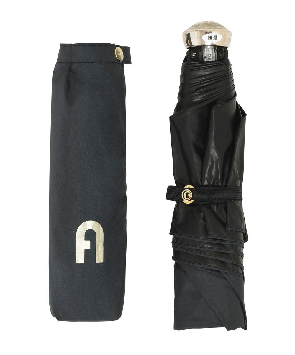 MOONBAT FURLA(フルラ) 晴雨兼用日傘 折りたたみ傘 フワクール生地使用 軽量 無地×アーチロゴ 