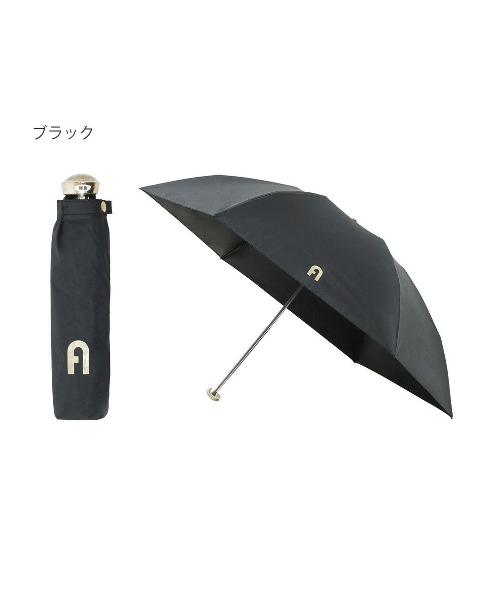 MOONBAT FURLA(フルラ) 晴雨兼用日傘 折りたたみ傘 フワクール生地使用 軽量 無地×アーチロゴ 