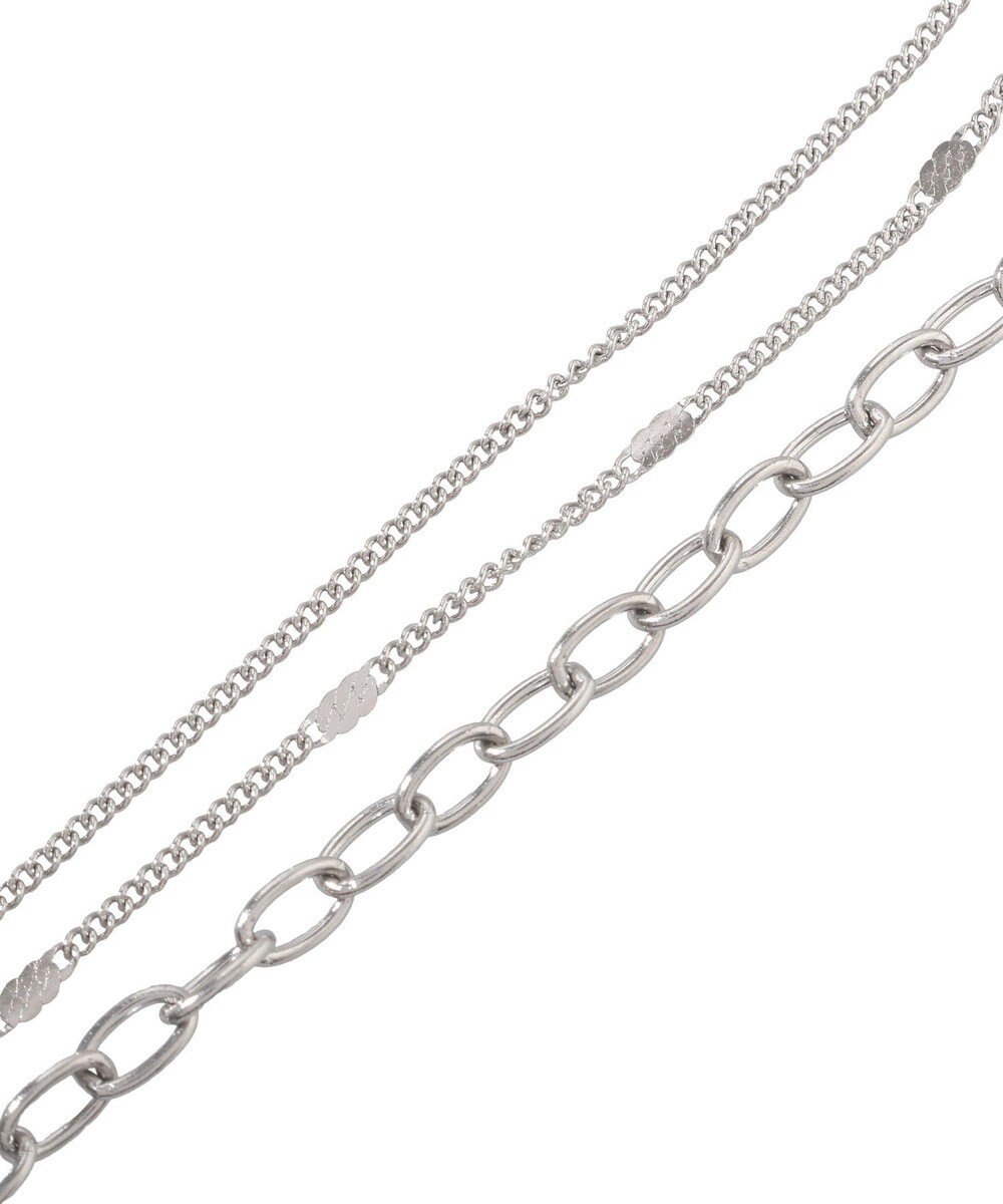 earth music&ecology 【ステンレス】コインモチーフ３連ネックレス 