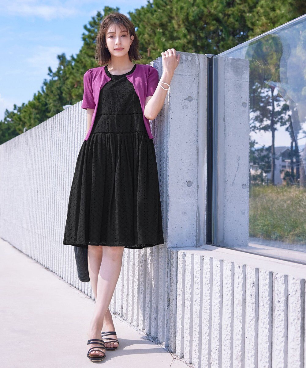 Tiaclasse L 【新色追加・洗える・UVケア・接触冷感】サマーニット半袖カーディガン 