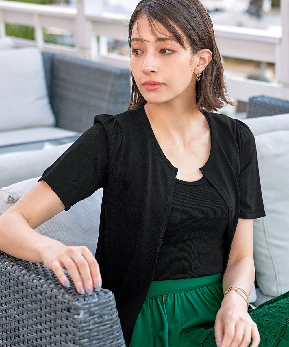 Tiaclasse L 【新色追加・洗える・UVケア・接触冷感】サマーニット半袖カーディガン 