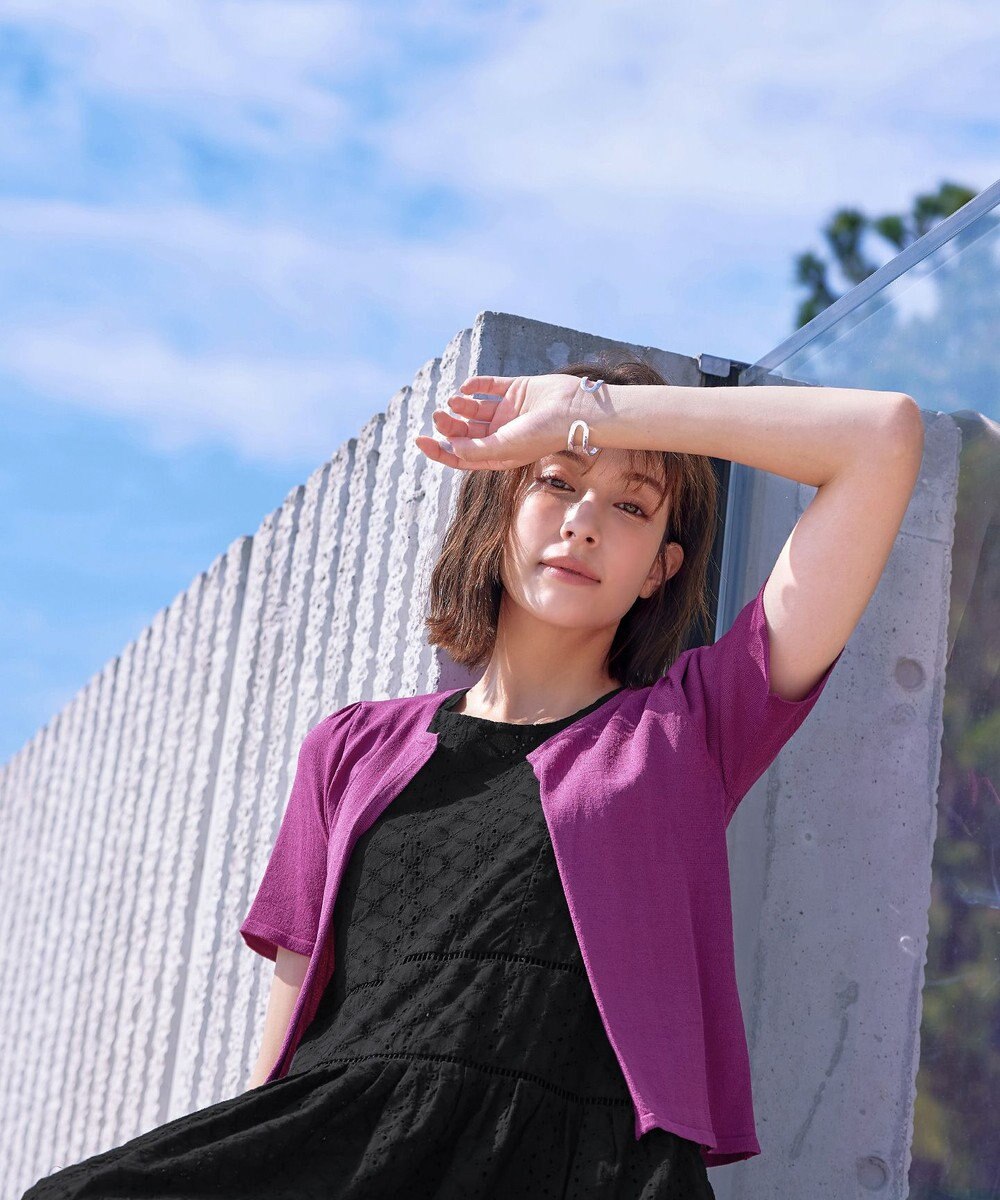 Tiaclasse L 【新色追加・洗える・UVケア・接触冷感】サマーニット半袖カーディガン 