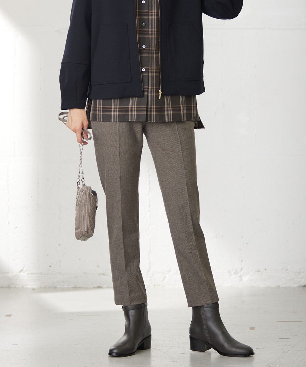 J.PRESS LADIES L 【WEB限定カラーあり・洗える】T/Rアルガンシルク テーパード パンツ 