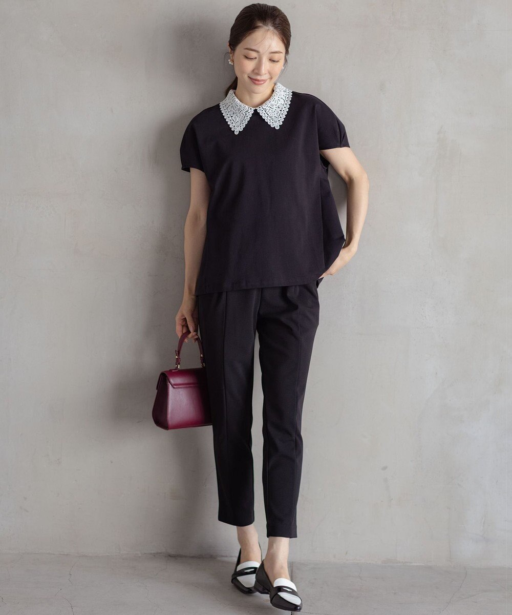 組曲 S 【2WAY】レース襟フレンチテリー カットソー 