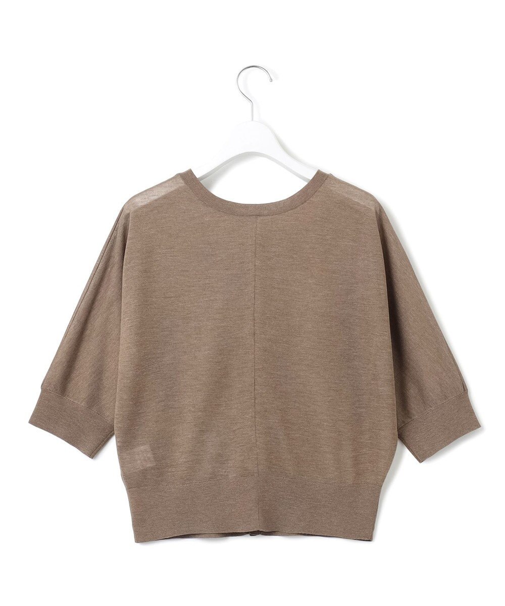 23区 【前後着用可能/洗える】シャイニーシアー 5分袖 カーディガン 