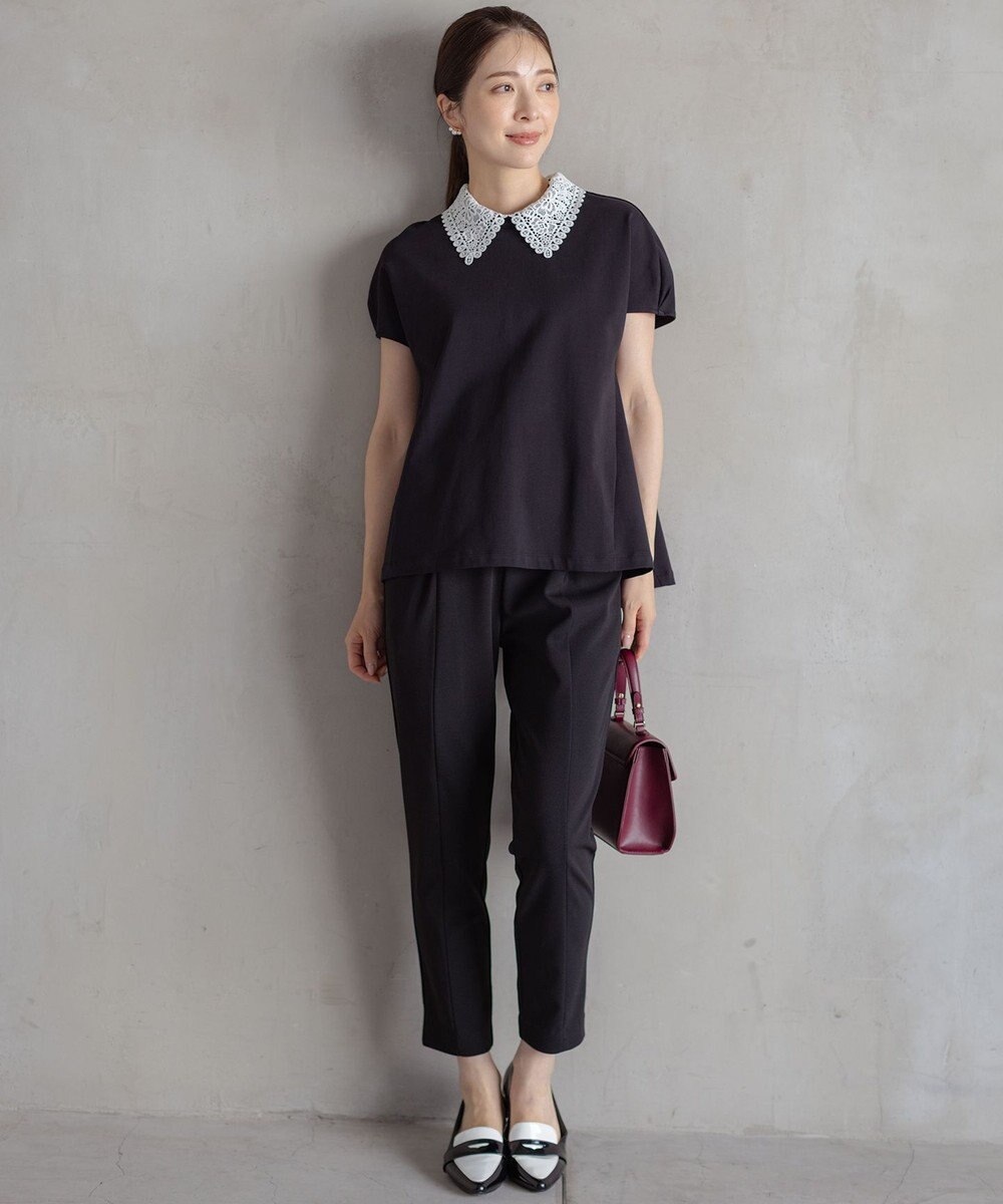 組曲 S 【2WAY】レース襟フレンチテリー カットソー 