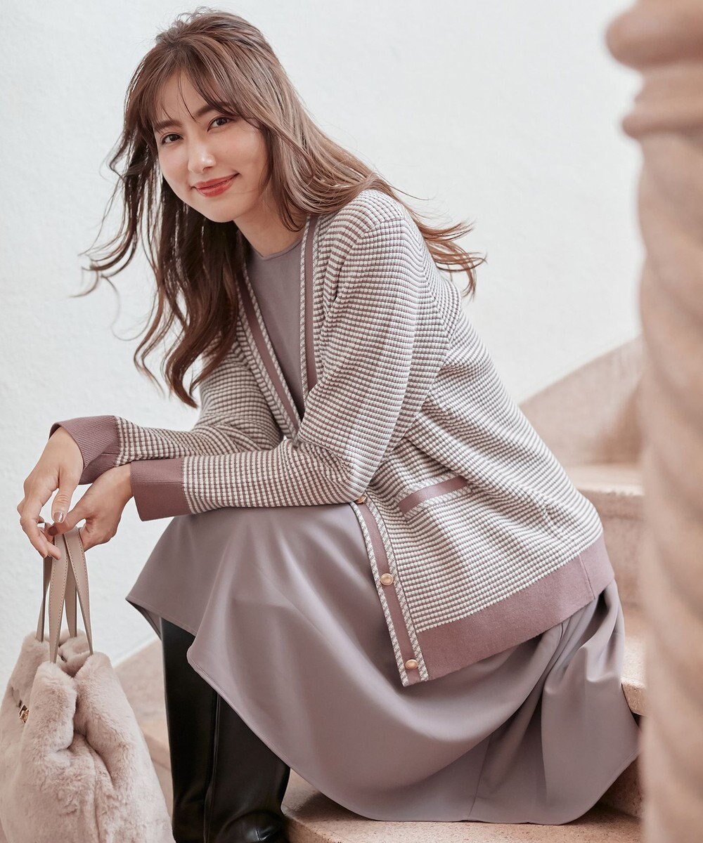 ANY SIS 【美人百花11月号掲載】クラシカルカーデ×ミディワンピ セット 