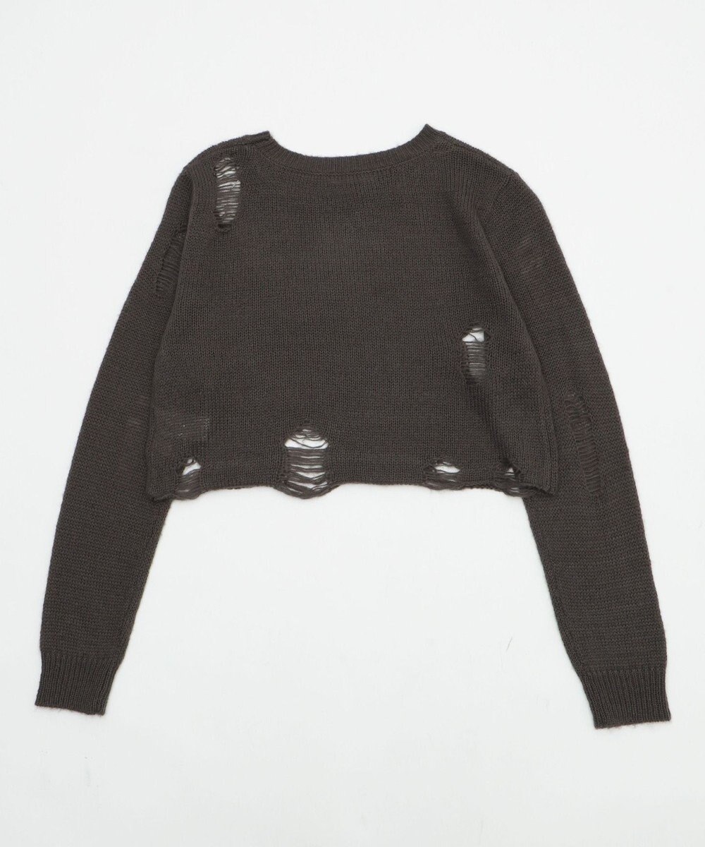 WEGO モヘアタッチダメージショートニット 