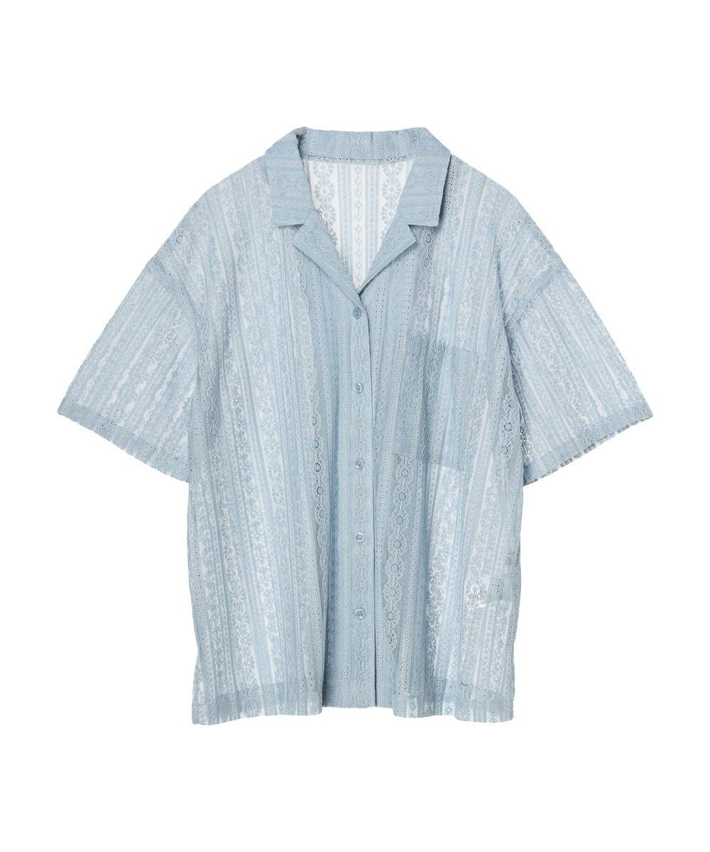 earth music&ecology フラワーレースシャツ 