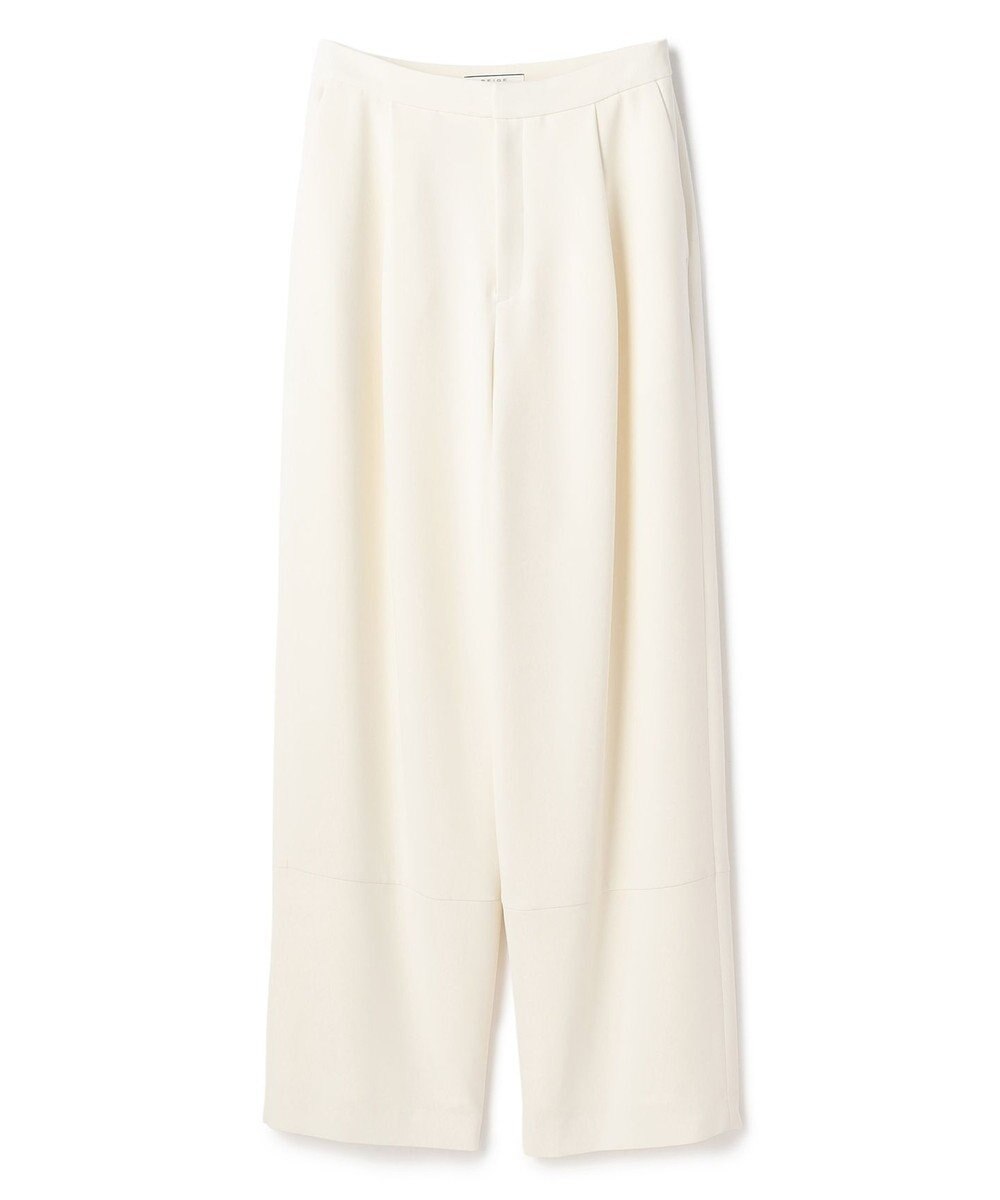 BEIGE， GYPSUM / シルキータッチ セミワイドタックパンツ 