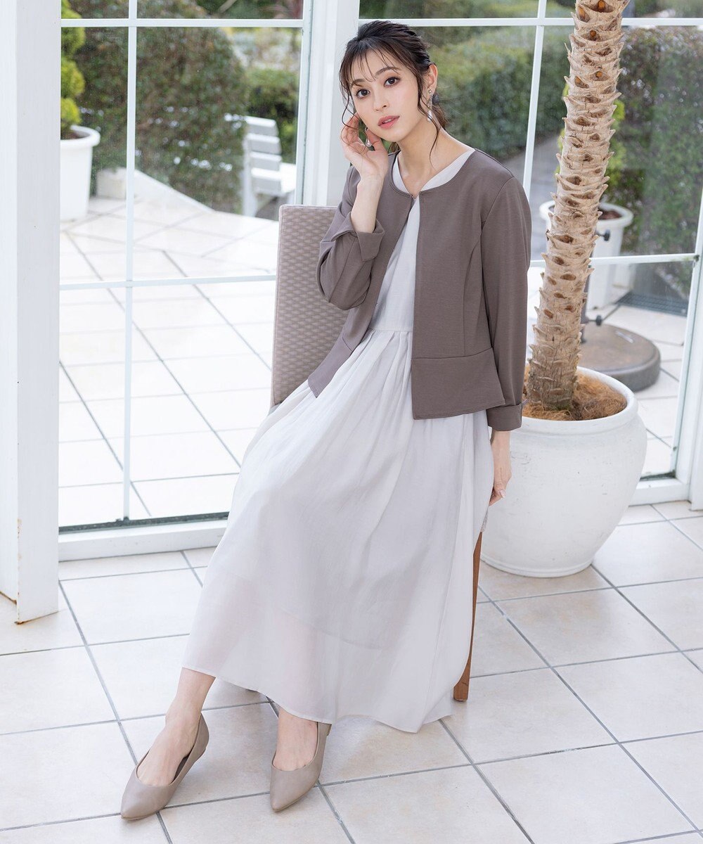 Tiaclasse 【新色追加・洗える】ノーカラーカットソージャケット 