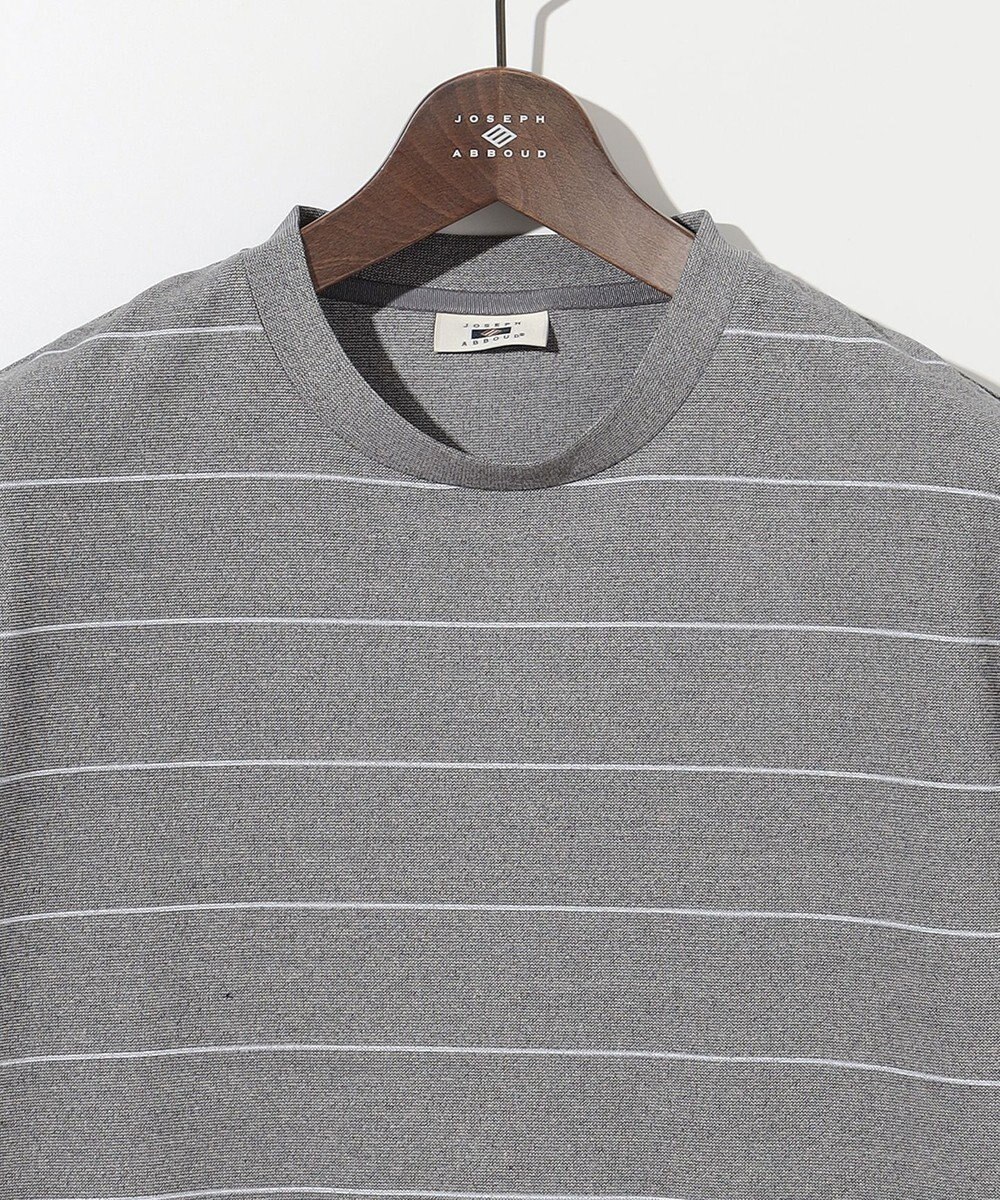 JOSEPH ABBOUD 【和紙ニット/日本素材・縫製/ 軽量/通気性/速乾性】和紙フライスボーダー Tシャツ 