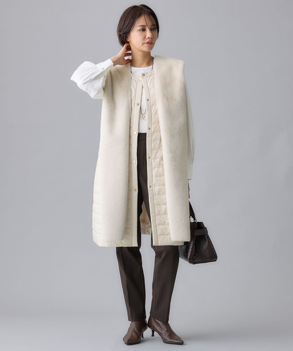 自由区 【撥水加工・洗える】TRギャバ裏起毛テーパード パンツ 