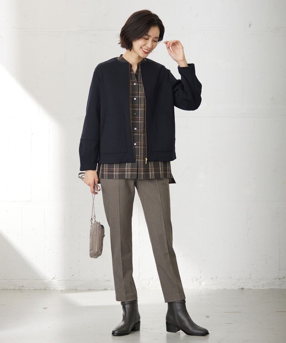 J.PRESS LADIES L 【WEB限定カラーあり・洗える】T/Rアルガンシルク テーパード パンツ 