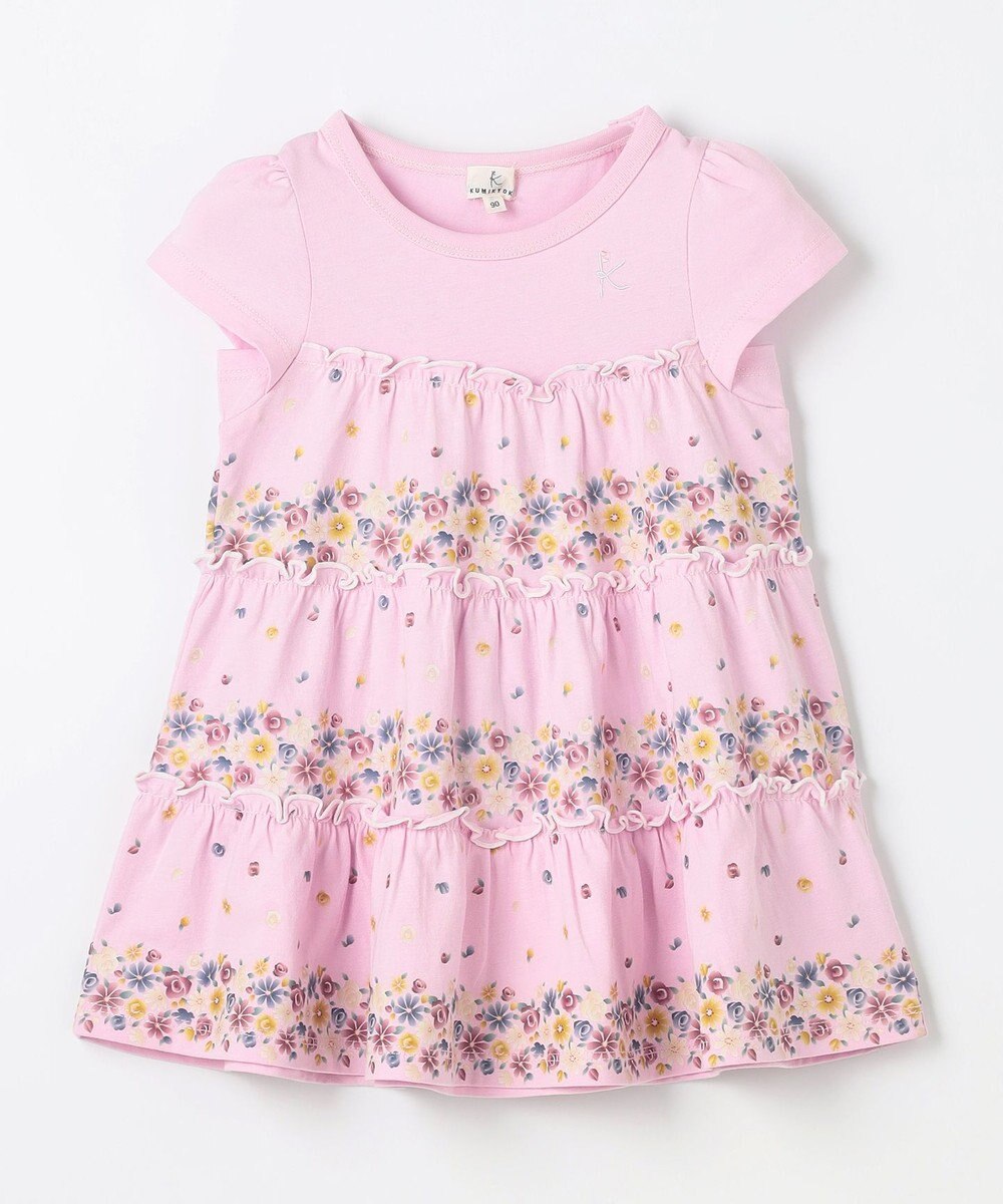 組曲 KIDS 【80-100㎝】ティアードフラワー チュニック 